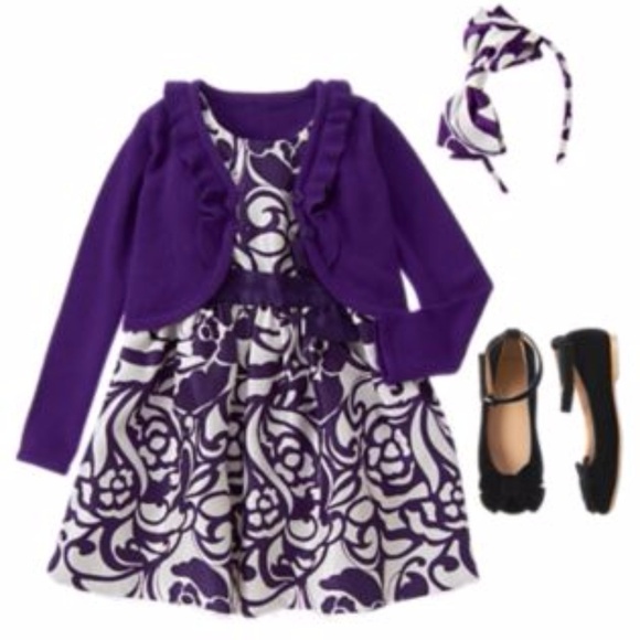 Gymboree Other - Like New PLUM PARTY Holiday Dress & Headband